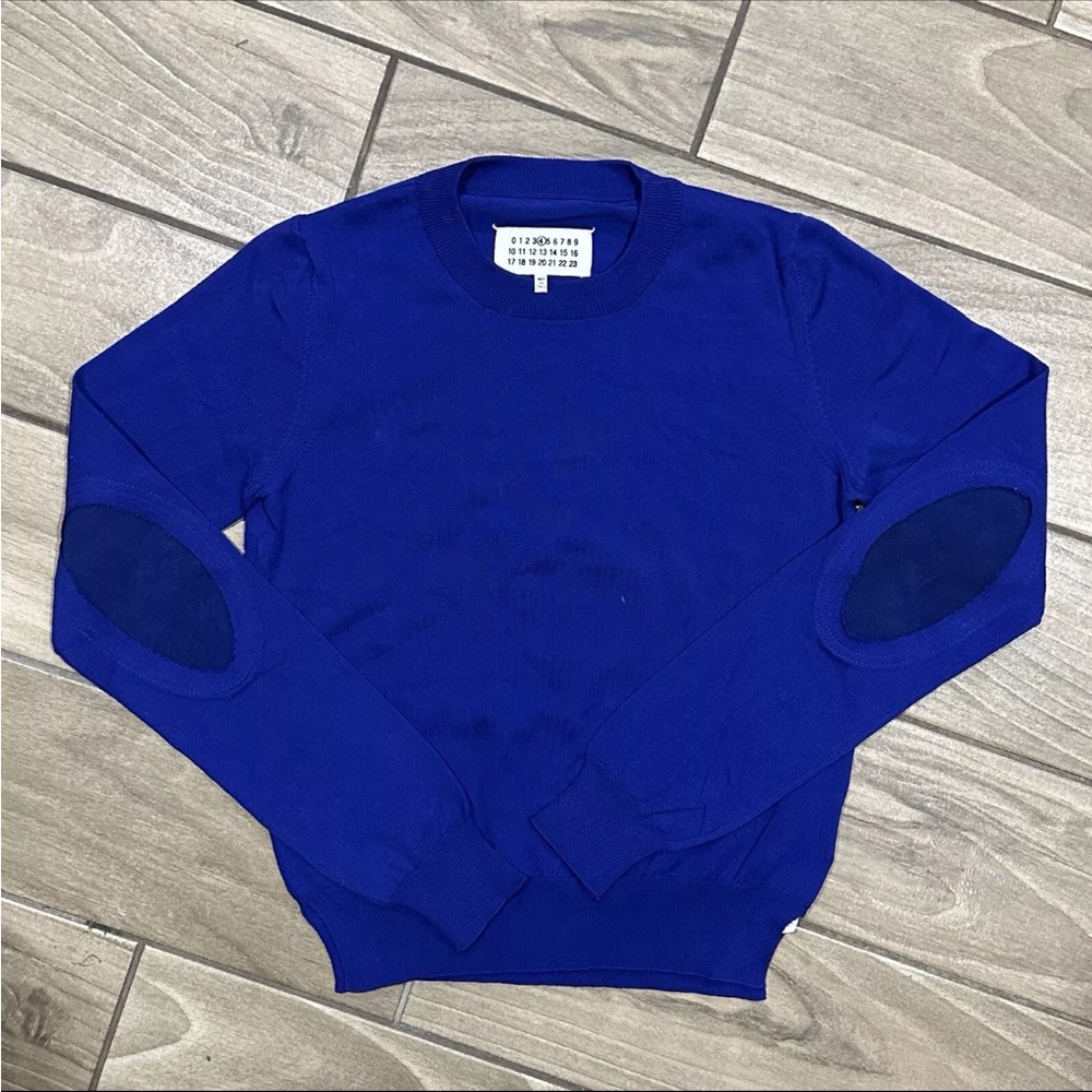Maison Margiela | Cobalt Blue Cotton Crewneck Sweater